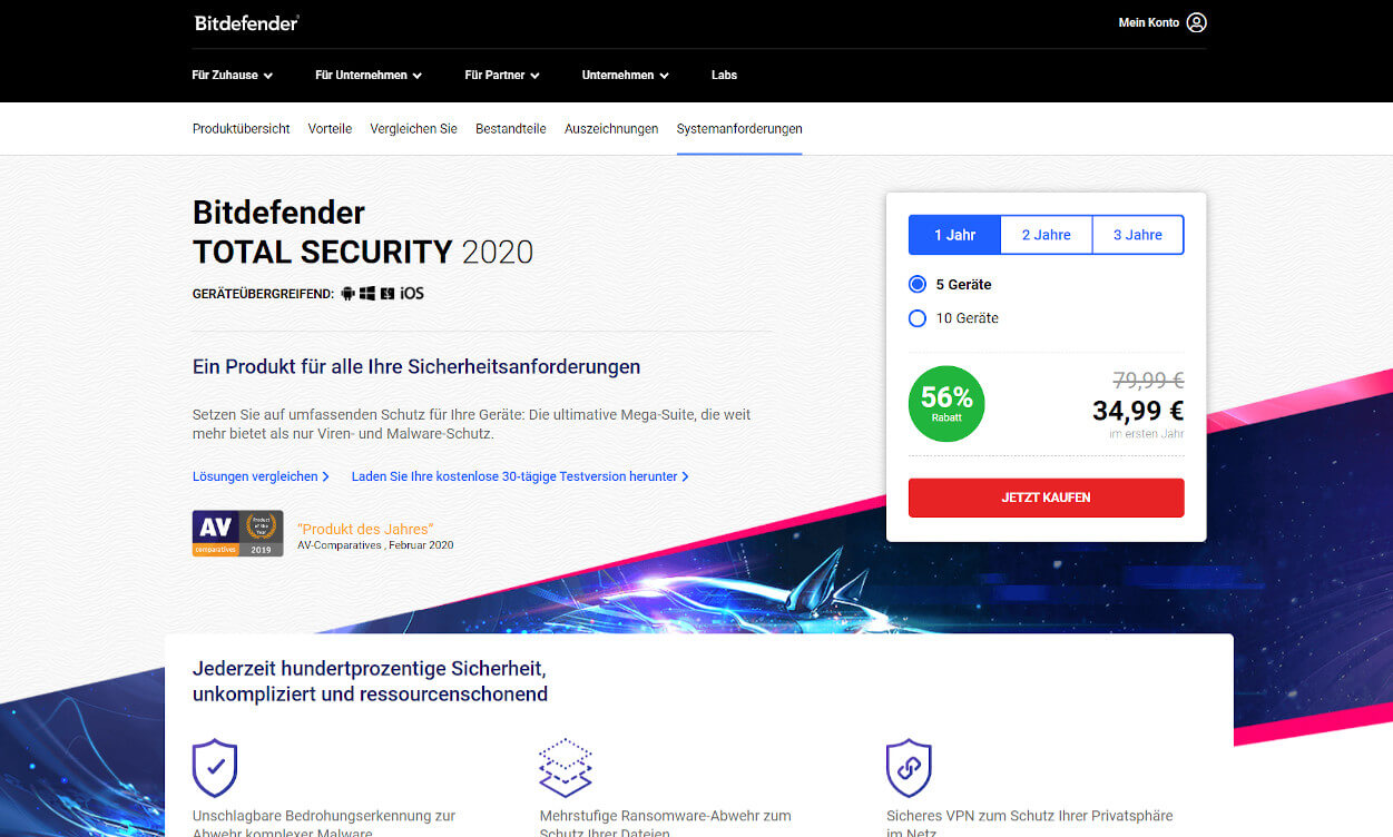 Bitdefender Total Security Test 2020.