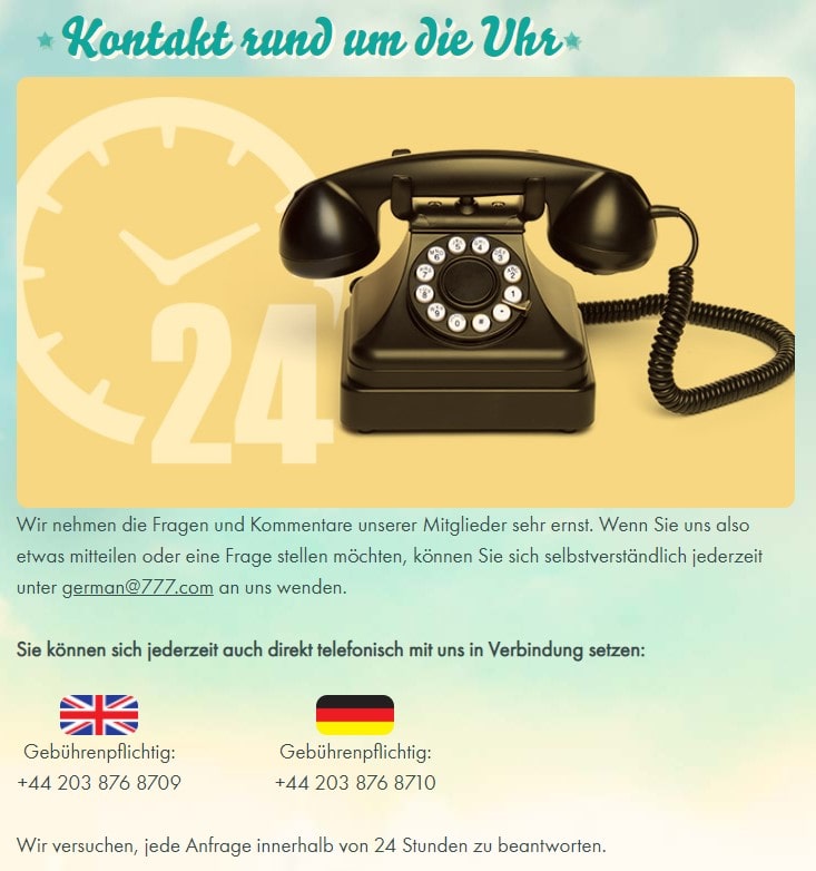 777 Casino Kontakt