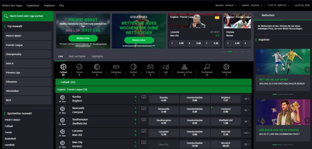 Bet90 Wettangebot