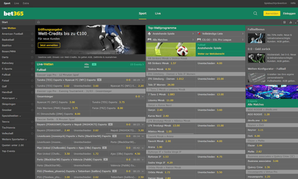 Bet365 Sportwetten Test 2020.