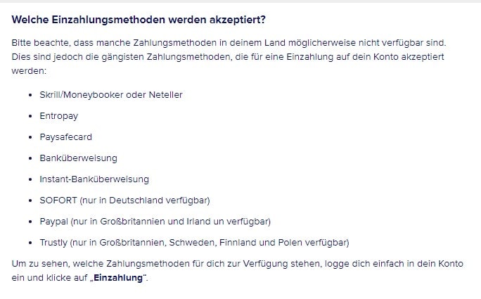 CasinoEuro Zahlungsmethoden