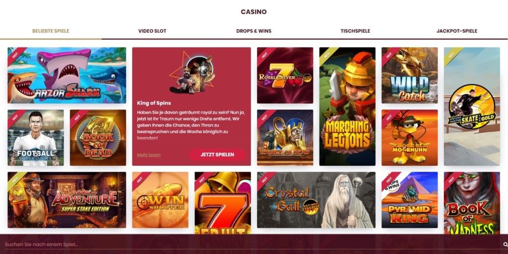Cherry Casino Spielangebot