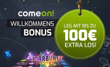 comeon Casino Bonus von bis zu 100€ erhalten