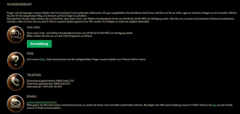 eurogrand-casino-kontakt Eurogrand Casino Kundenservice