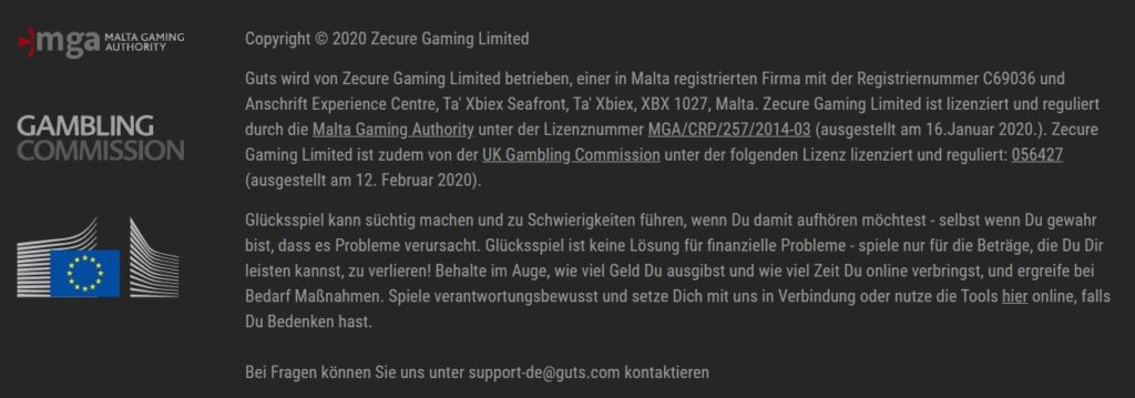 Guts Casino Allgemein