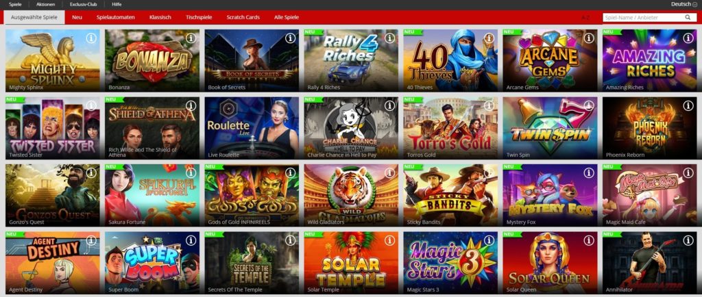 Magic Red Spielangebot Slots