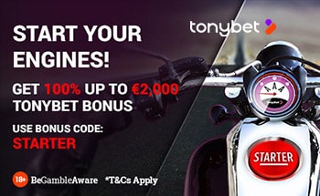 tonybet Poker Bonus von 100% bis zu 2000€ erhalten.