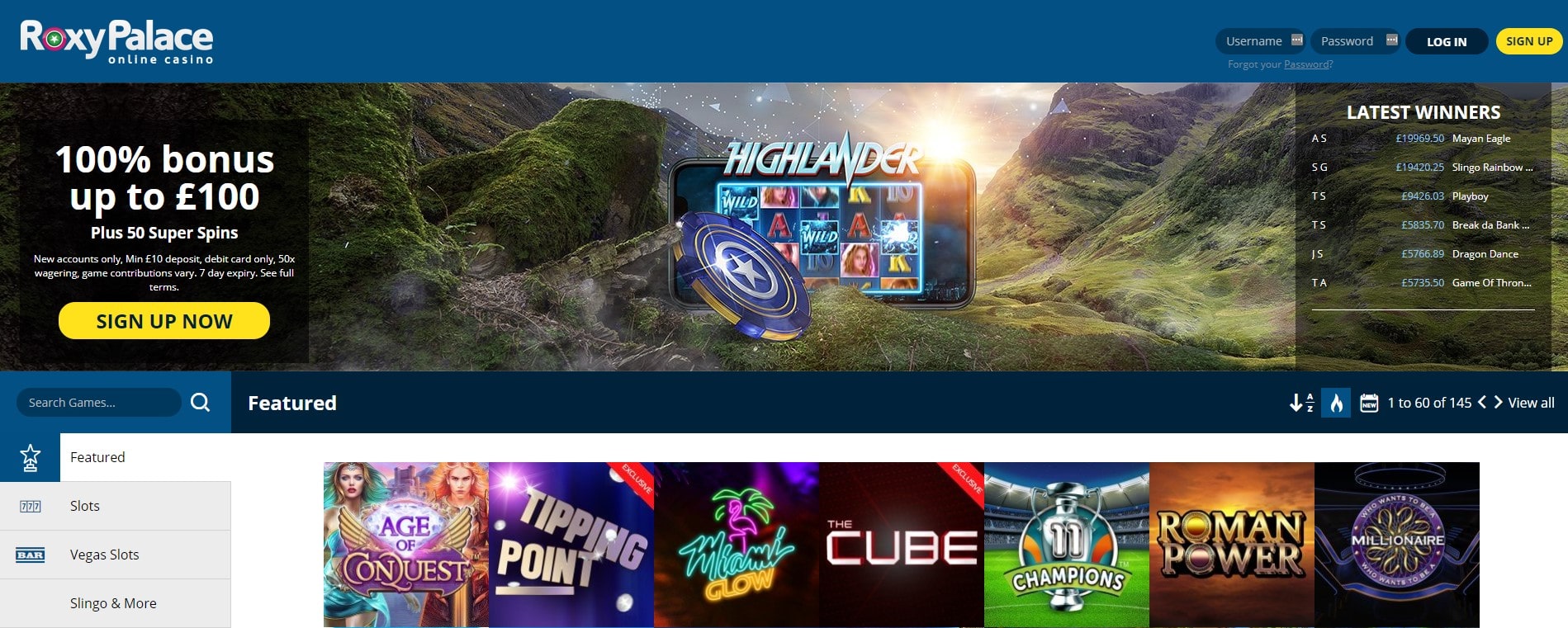 Roxy Palace Casino Start