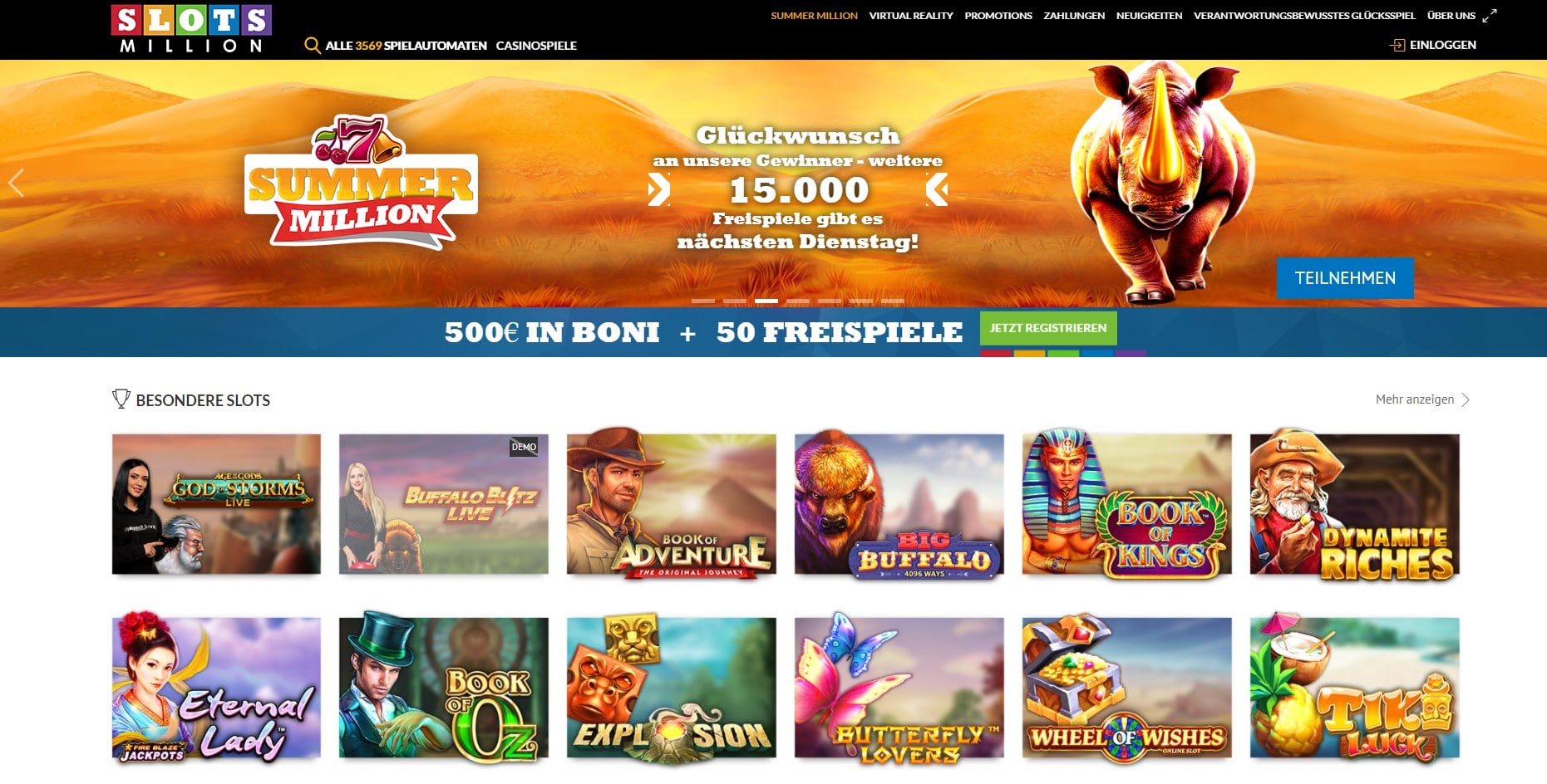SlotsMillion Casino Startseite