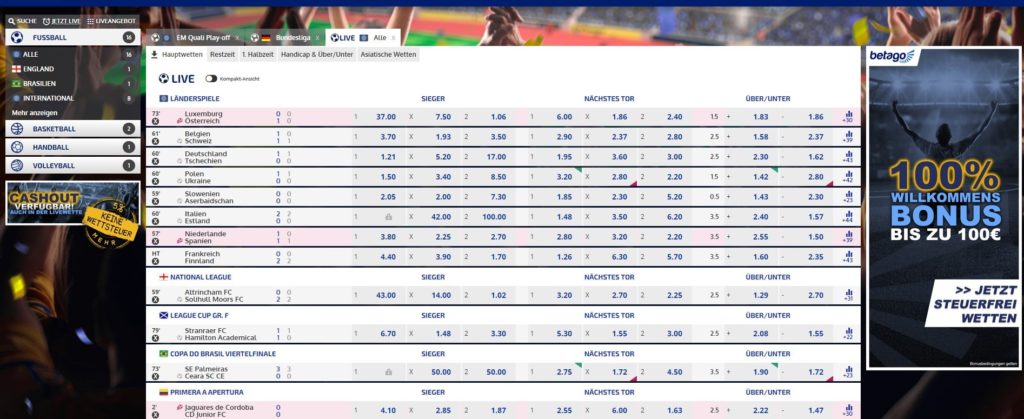 Betago Livewetten