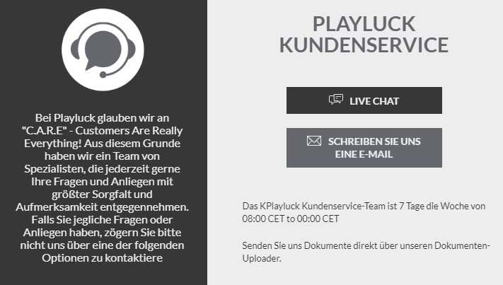 Playluck Kundenservice
